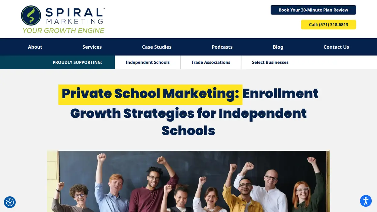 Spiral Marketing homepage, spiralmarketing.com, September 2026