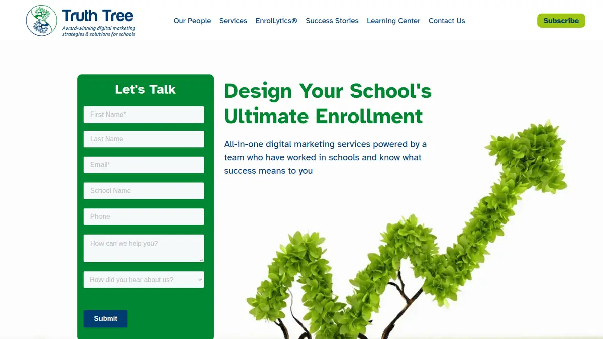 Truth Tree homepage, truthtree.com, September 2026