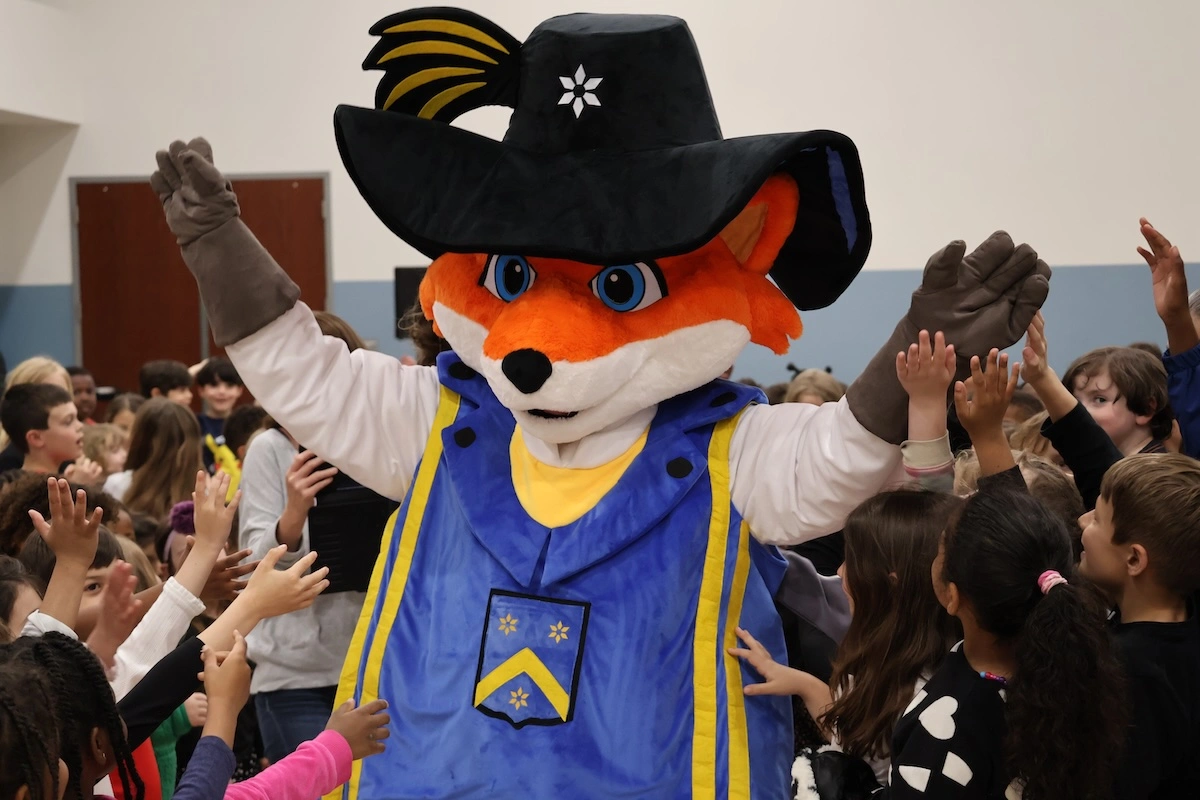 Rochembeau mascot reveal celebration