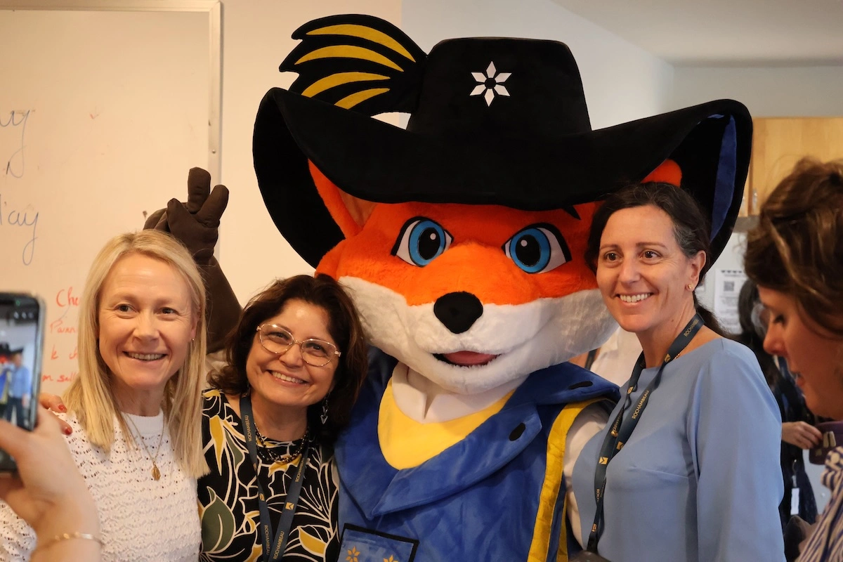 Rochembeau mascot costume final reveal