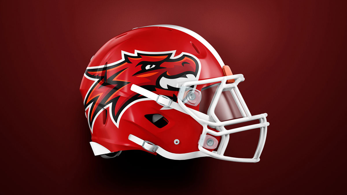 Denn John Middle School Logo Dragon Mascot hero visual