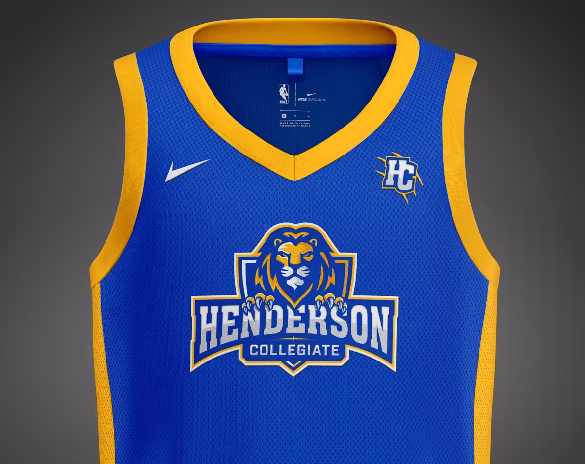 Logo variations and applications showing primary mascot mark, simplified versions, and monogram variations