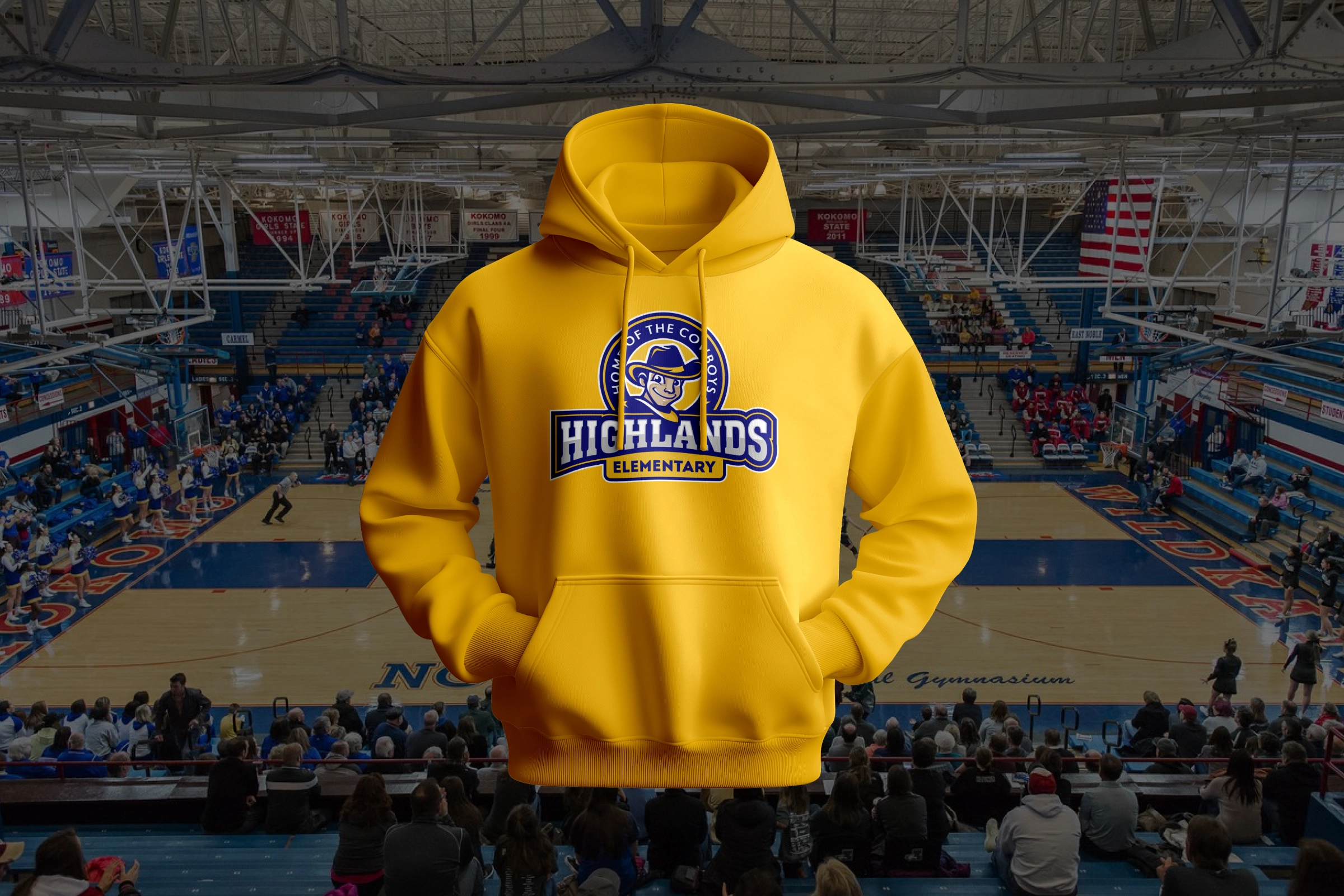 Navy hoodie with Cowboys crest—game‑night spirit wear presentation