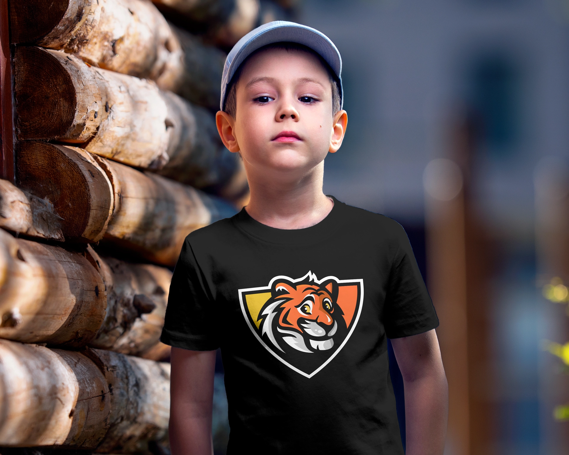 Republic School District tiger mascot illustration in detailed character design showing the full tiger body in dynamic pose with orange and black coloring. The illustration captures the tiger's fierce yet noble personality with detailed fur texture, muscular build, and confident stance. The design serves as inspiration for school spirit and represents the district's values of hard work, diligence, honesty, and caring in the Republic, Washington community.