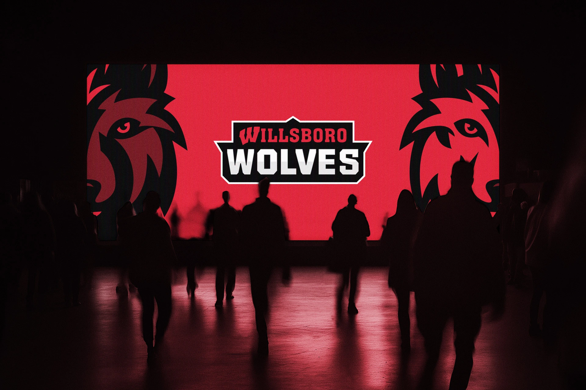 Willsboro Central School primary wolf mascot logo featuring a fierce yet friendly wolf head in profile with detailed fur texture, piercing eyes, and prominent fangs. The design balances ferocity with approachability, using forest green and white color palette with subtle gray accents. The wolf mascot represents the school's transition from warrior imagery to a more inclusive symbol of teamwork, resilience, and community spirit in the Adirondack region of New York.