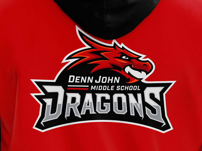 Denn John Middle School Logo Dragon Mascot